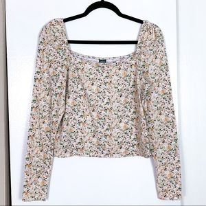 Wild Fable Floral Long Sleeve Crop Top